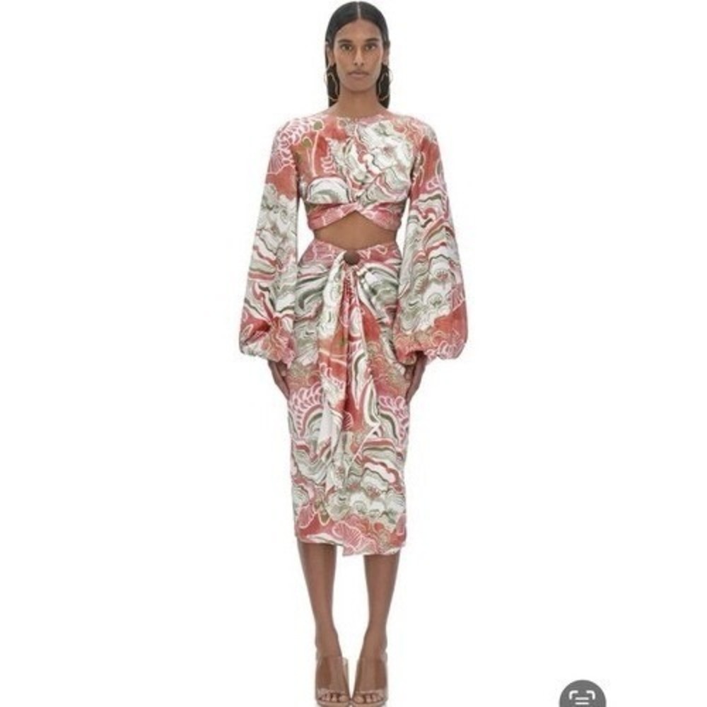 Andrea Iyamah NEW Behati Abstract Mushroom Cropped Top Size Medium